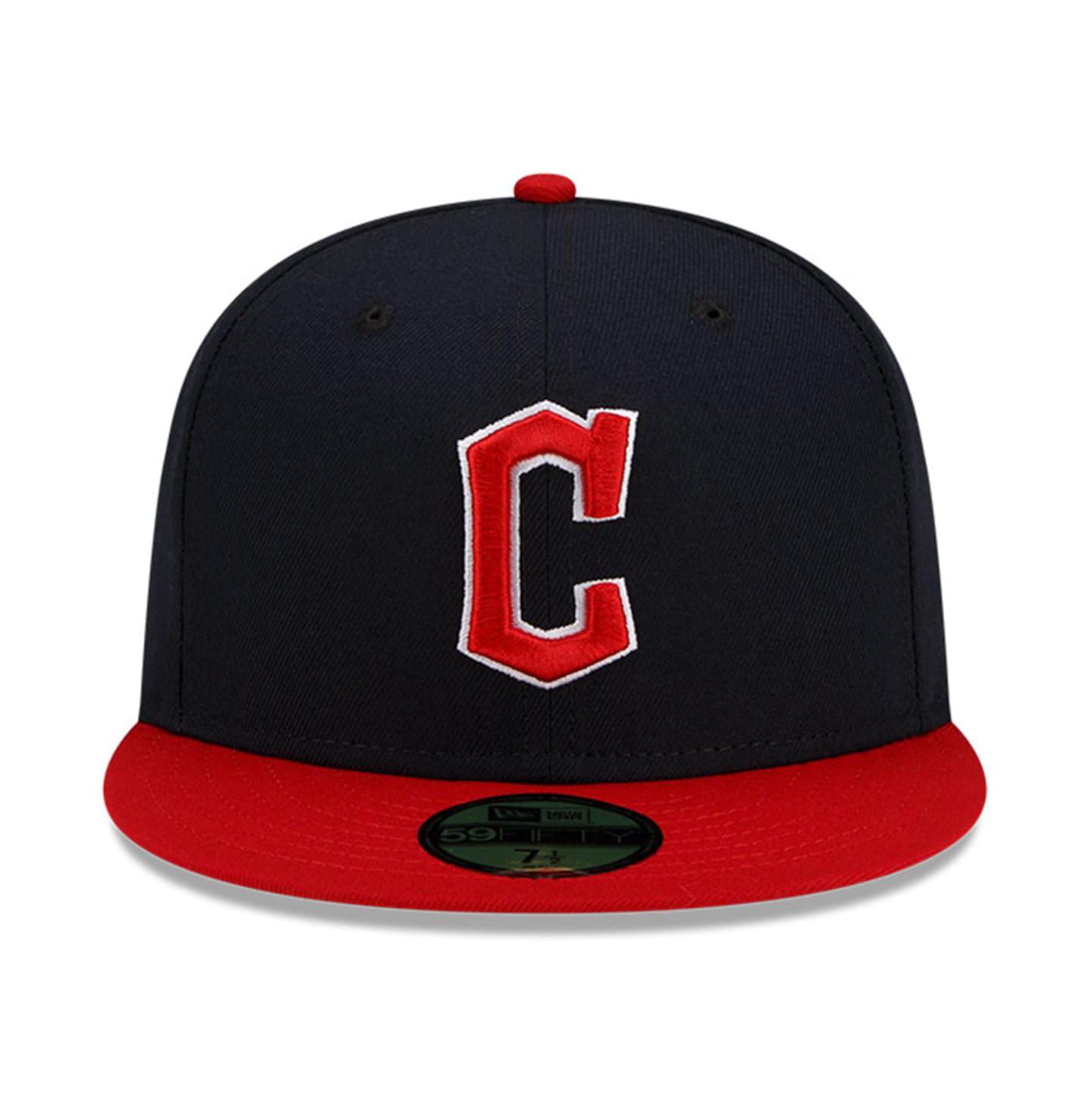 Мужская кепка New Era Navy, Red Cleveland Guardians Authentic Collection On-Field 59FIFTY Fitted Hat — фото 2