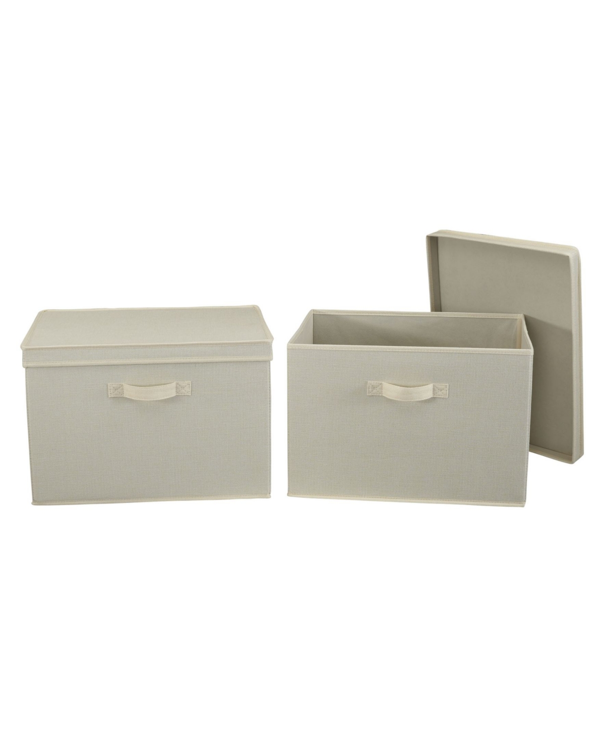 HOUSEHOLD ESSENTIALS WIDE STORAGE BOX WITH LID BOX, SET OF 2