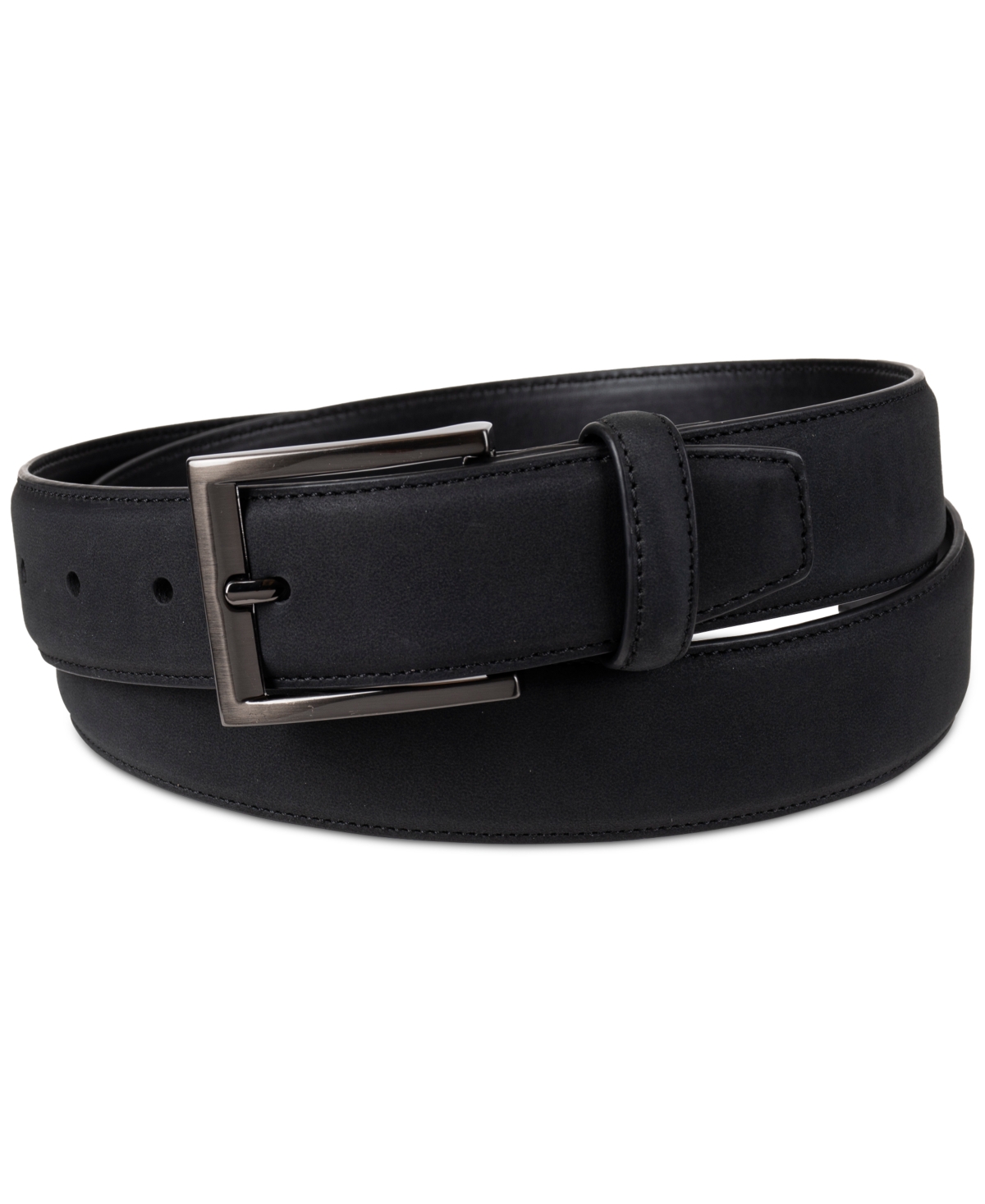 Alfani Men's Faux-suede Belt, Created For Macy's In Black