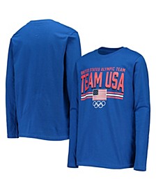Boys Youth Royal Team USA Center Stage Long Sleeve T-shirt