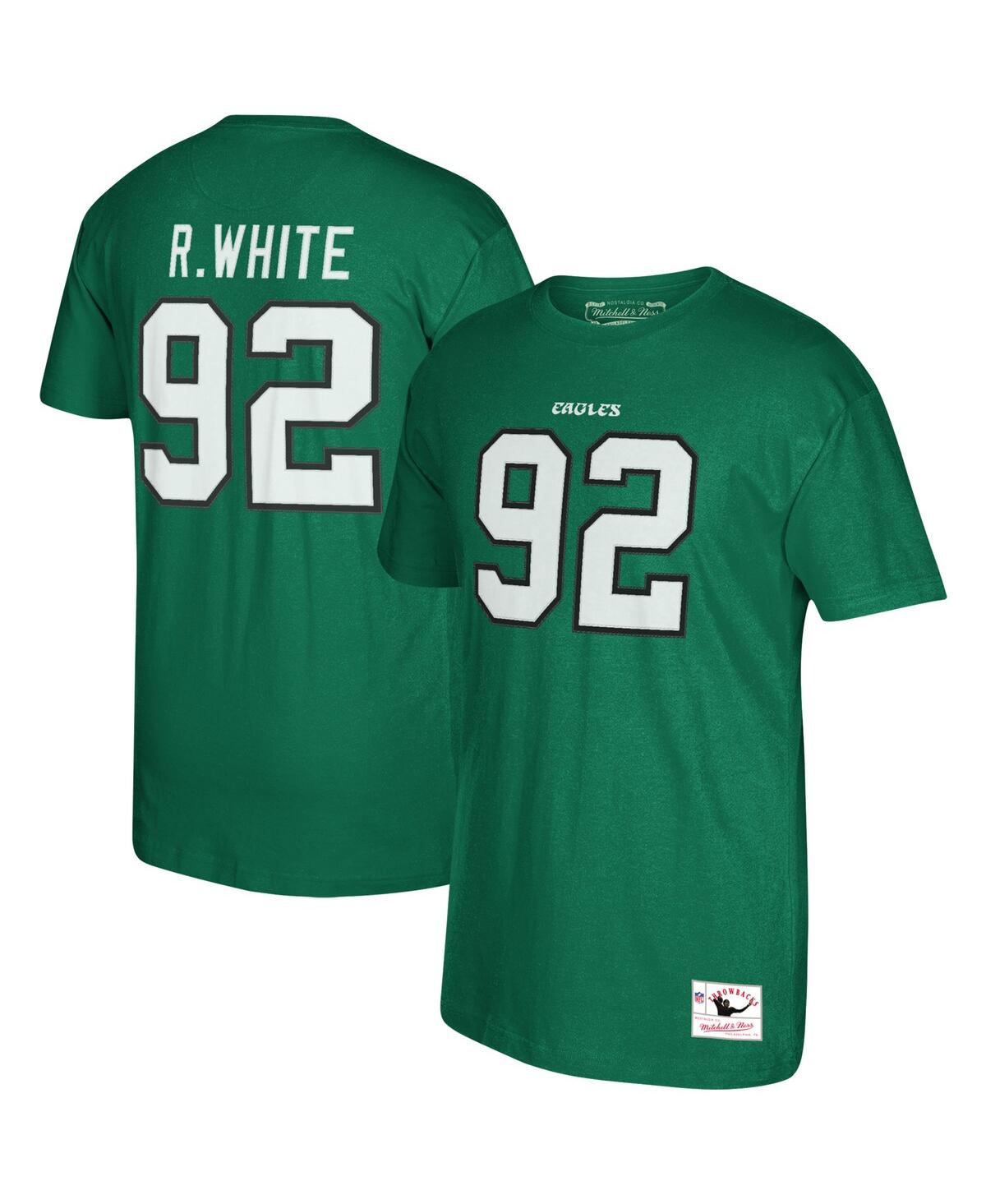 Men's Mitchell & Ness Reggie WhitePhiladelphia Eagles Retired Player Logo Name and Number T-shirt - Kelly Green