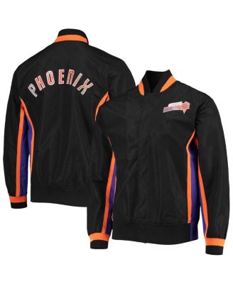 Men's Phoenix Suns Black Hardwood Classics 75th Anniversary Authentic Warmup Full-Snap Jacket