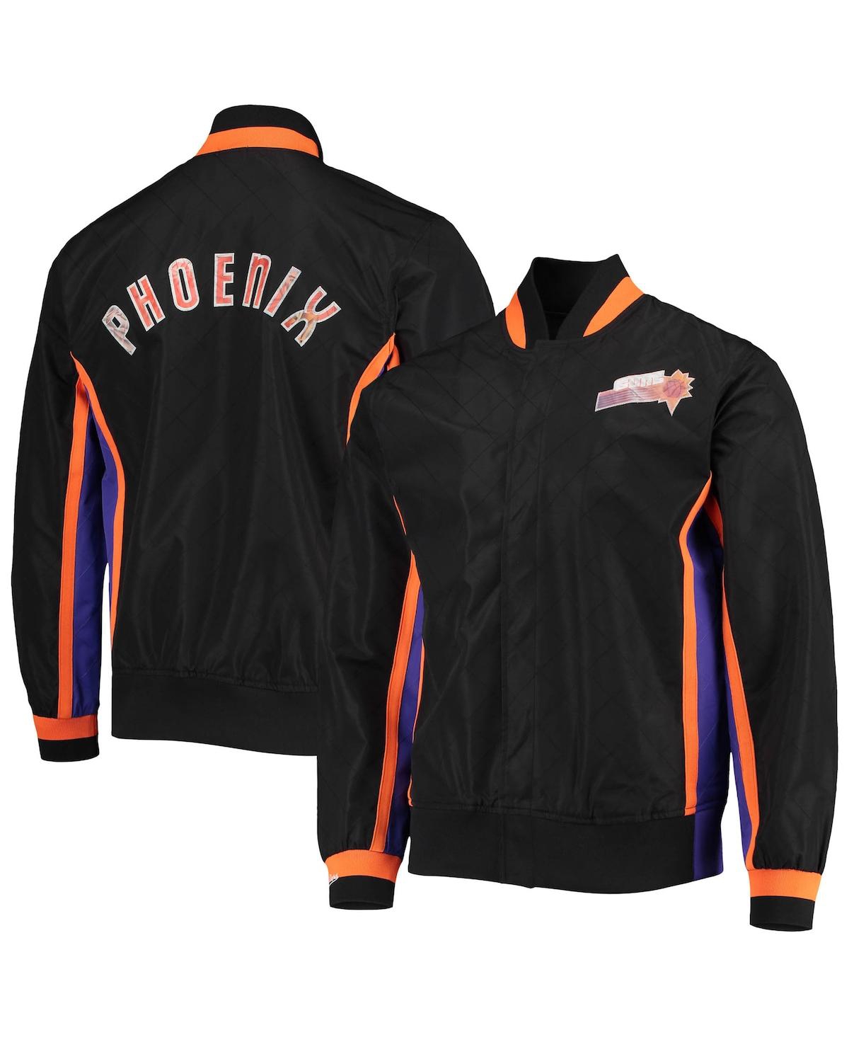 Men's Phoenix SunsMitchell & Ness Hardwood Classics 75th Anniversary Authentic Warmup Full-Snap Jacket - Black