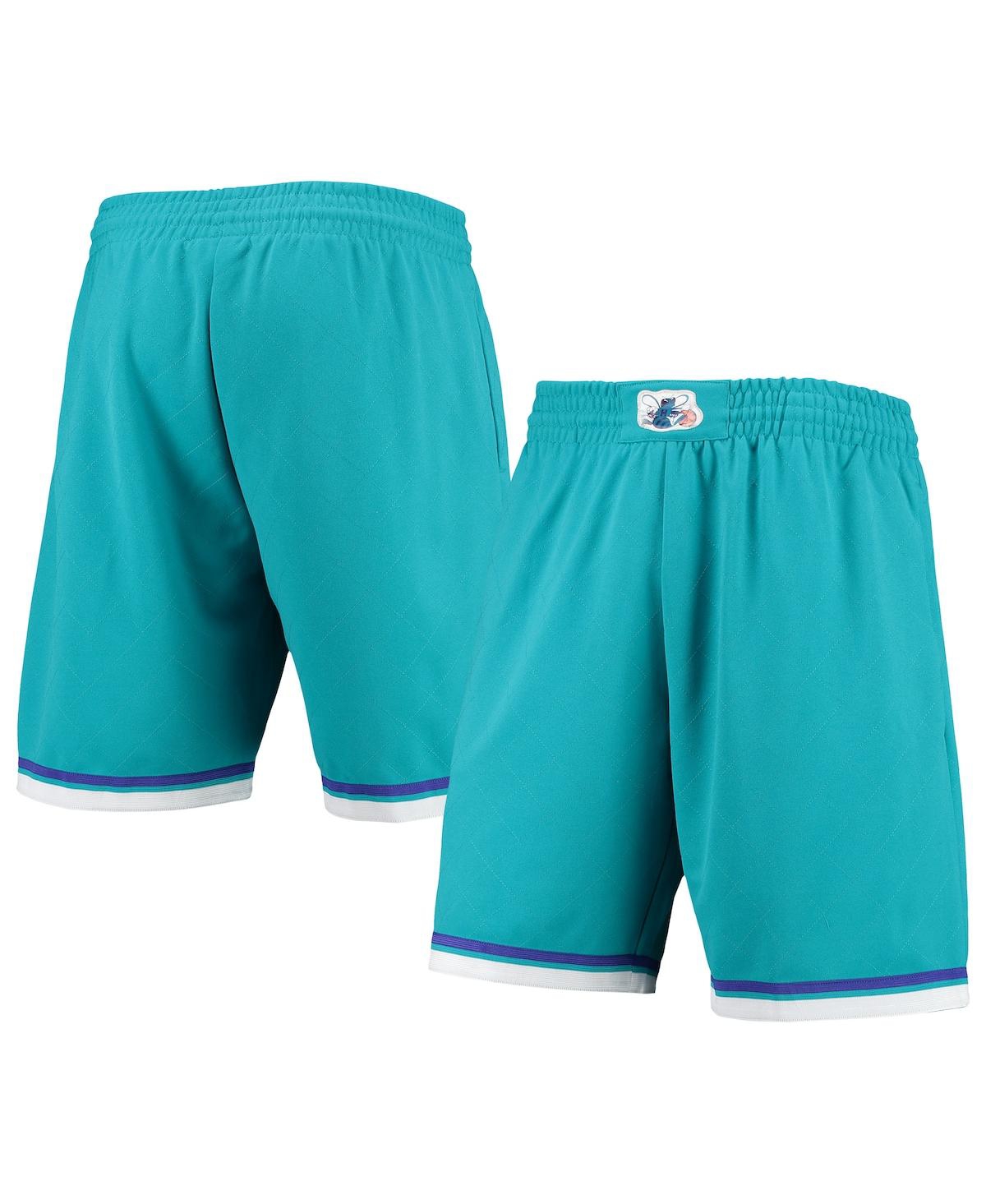 Men's Mitchell & NessCharlotte Hornets 1992 Hardwood Classics 75th Anniversary Swingman Shorts - Teal