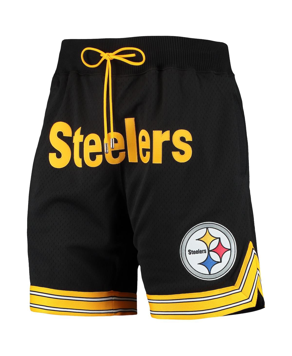 Men's Mitchell & NessPittsburgh Steelers Just Don Gold Rush Shorts - Black
