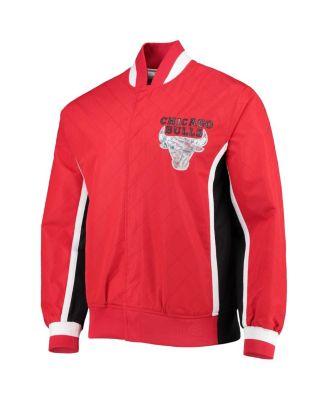 Men's Chicago Bulls Red Hardwood Classics 75th Anniversary Authentic Warmup Full-Snap Jacket