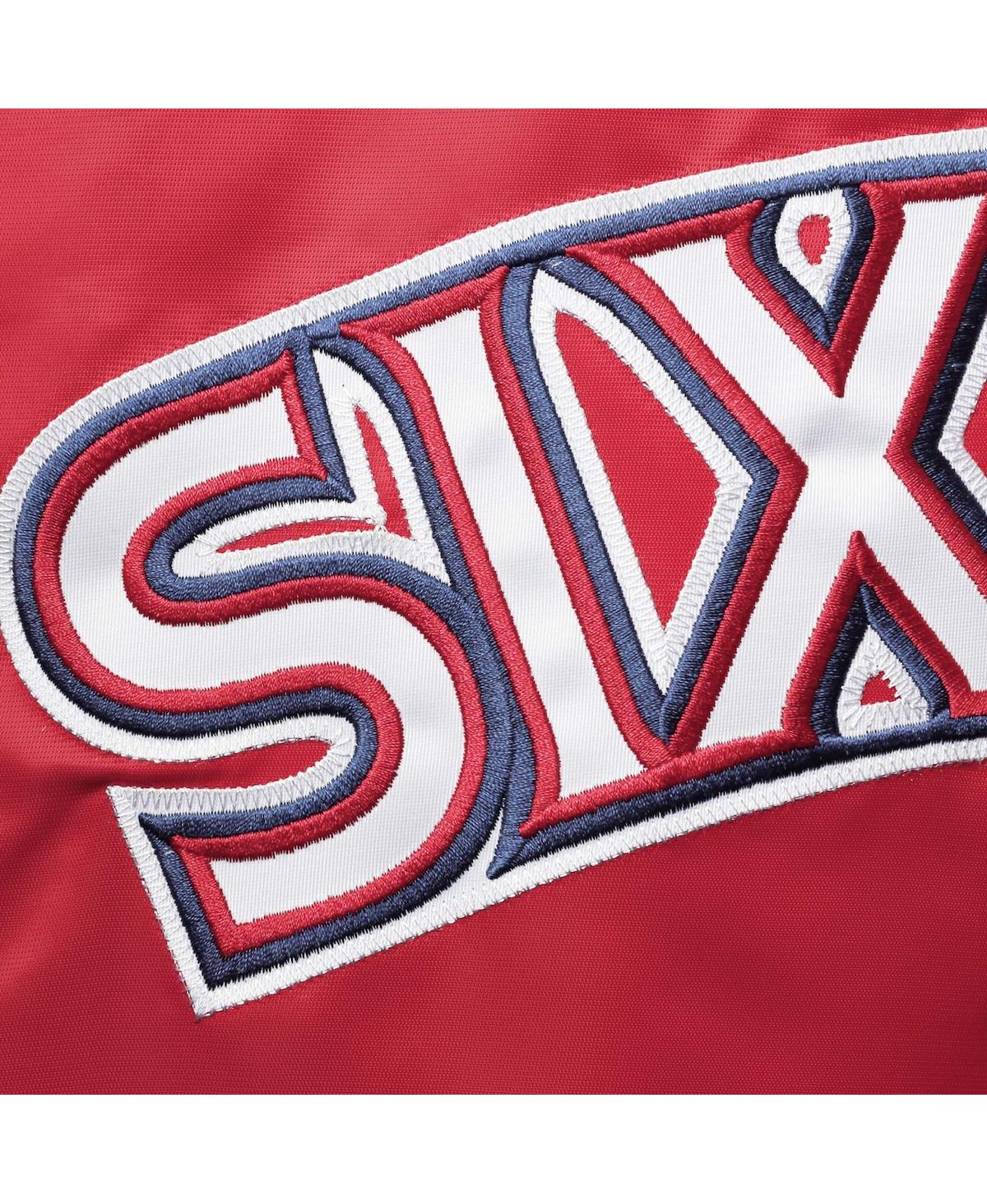 Men's Mitchell & NessPhiladelphia 76Ers Big and Tall Hardwood Classics Raglan Satin Full-Snap Jacket - Red