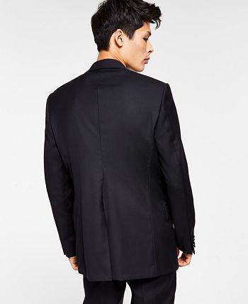 Lauren Ralph Lauren - Men's Classic-Fit UltraFlex Stretch Black Peak Lapel Tuxedo Jacket