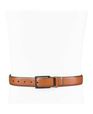 Men's Burnished Edge and Metal Loop Dress Belt, Created for Macy's