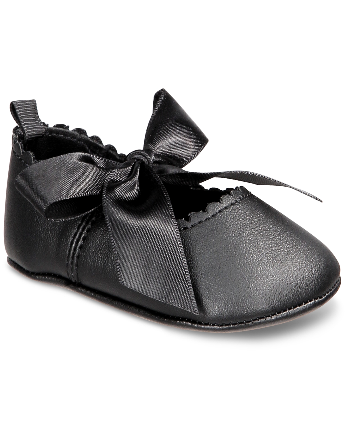 First Impressions Kids' Baby Girls Soft Sole Ballet Flats, Created For Macy's In Deep Black