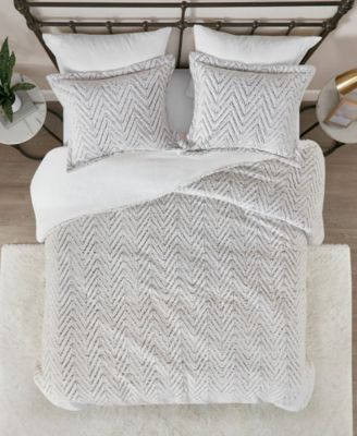 Adelyn Faux Fur 3-Pc. Duvet Cover Set, King