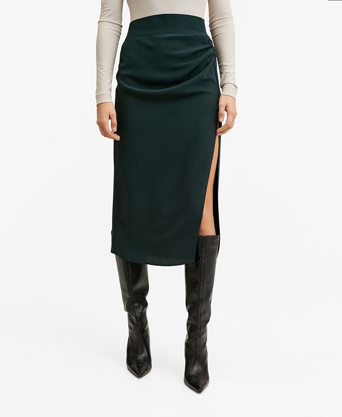 MANGO Women's Vent Midi Skirt - Macy's