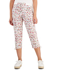 Women&apos;s Printed Tie-Hem Cropped Pants&comma; Created for Macy&apos;s