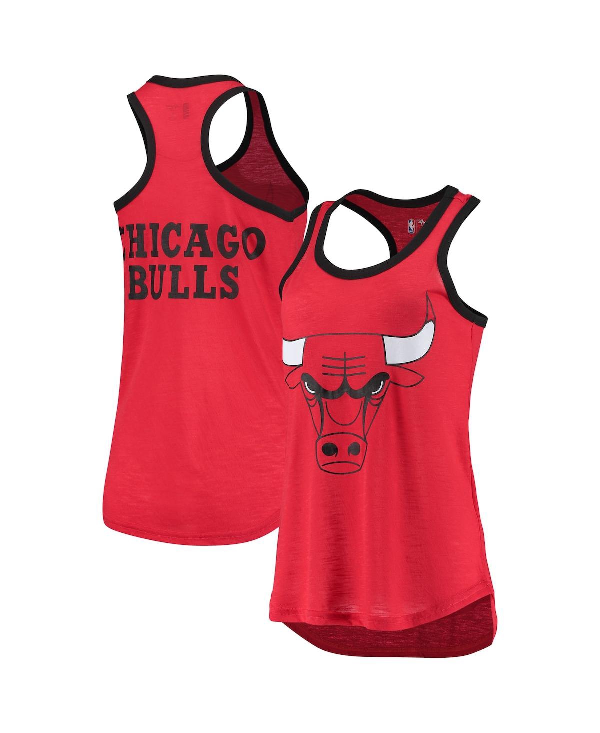 Women's Red Chicago Bulls Showdown Burnout Tank Top - Red