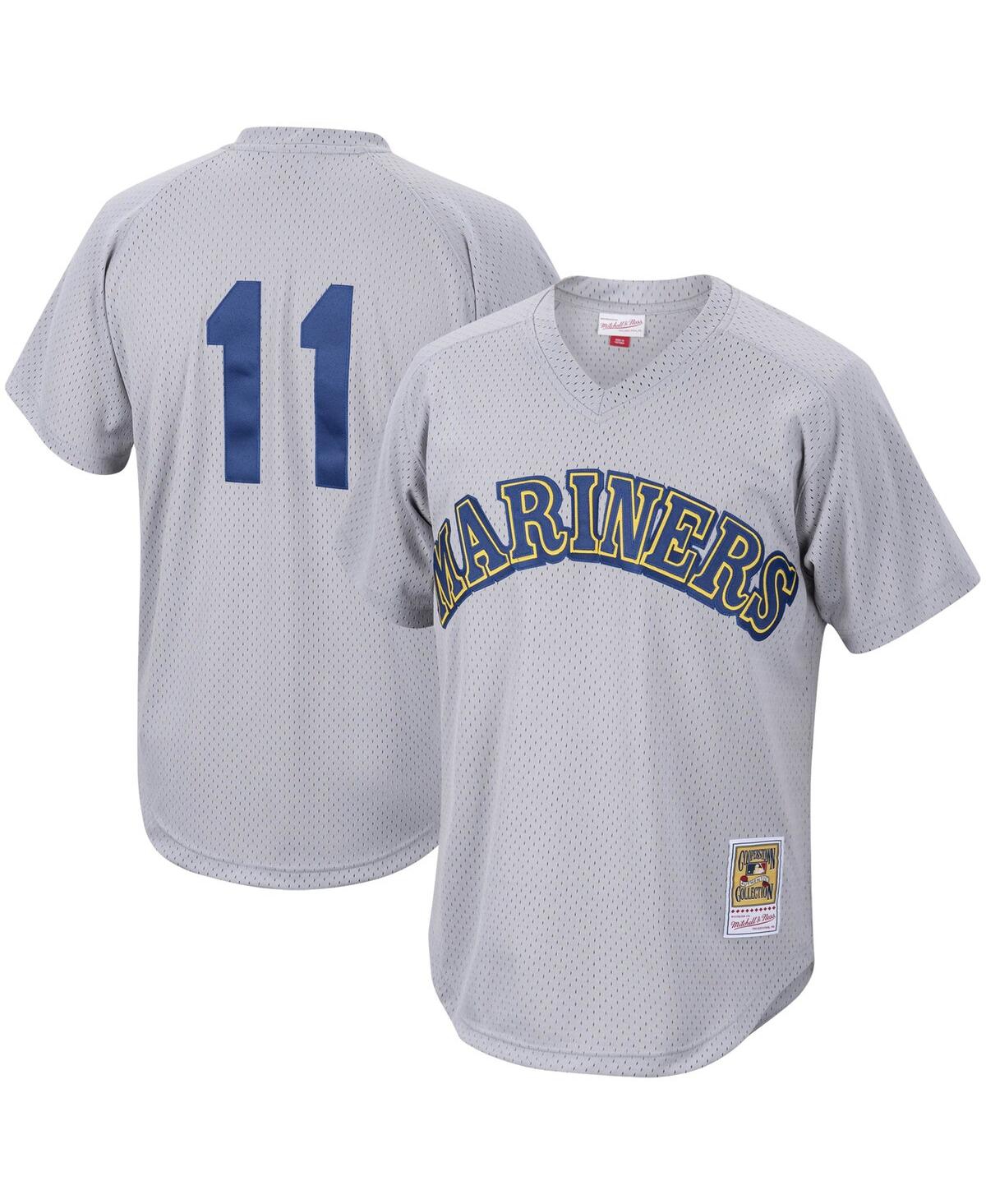 Men's Edgar MartinezSeattle Mariners Cooperstown Collection Mesh Batting Practice Jersey - Charcoal