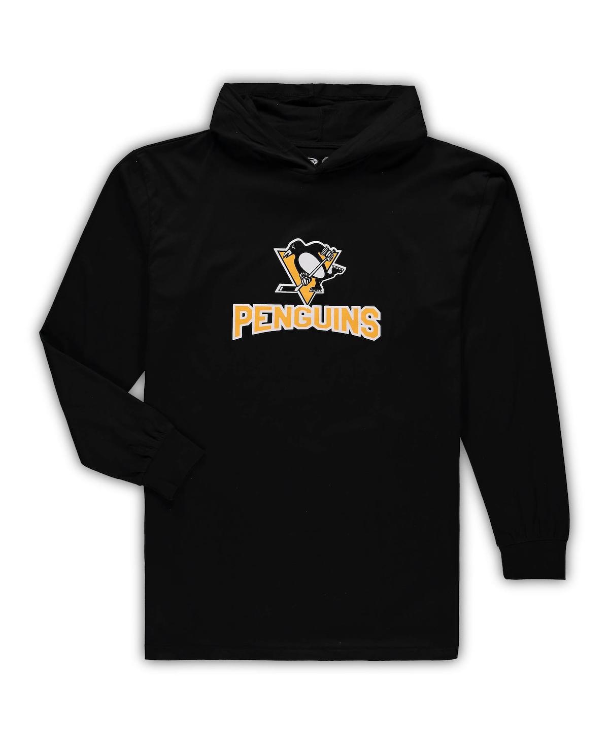 Shop Concepts Sport Men's Black Pittsburg Penguins Big And Tall Pullover Hoodie And Joggers Sleep Set