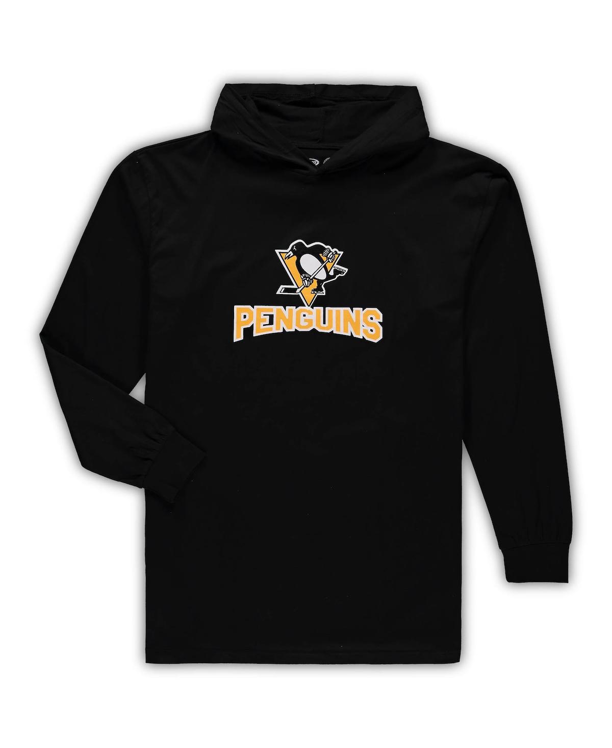Men'sPittsburg Penguins Big and Tall Pullover Hoodie and Joggers Sleep Set - Black