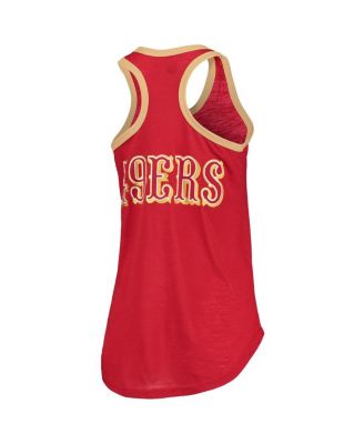 Women's Scarlet San Francisco 49ers Tater Burnout Tank Top