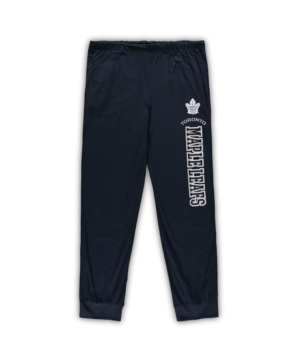Men'sToronto Maple Leafs Big and Tall Pullover Hoodie and Joggers Sleep Set - Navy