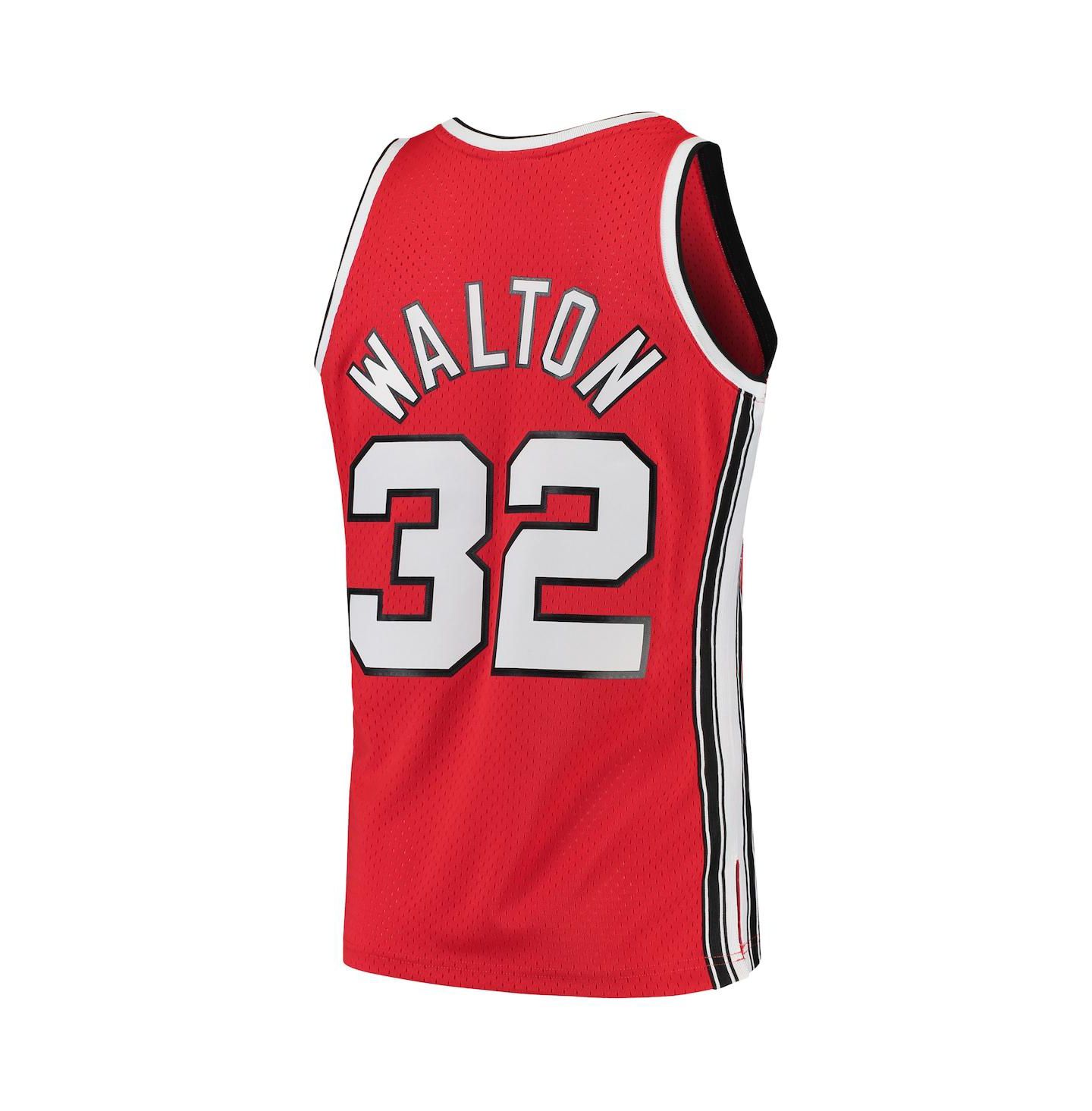 Мужские топы Mitchell & Ness Bill Walton Red Portland Trail Blazers 1976-77 Hardwood Classics Swingman Player Jersey — фото 4