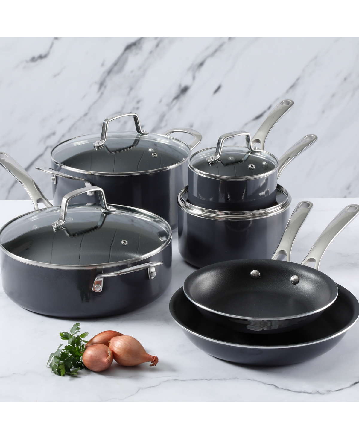 Martha Stewart Collection Lockton 10-Pc. Nonstick Aluminum Cookware Set, Exclusively at Macy's