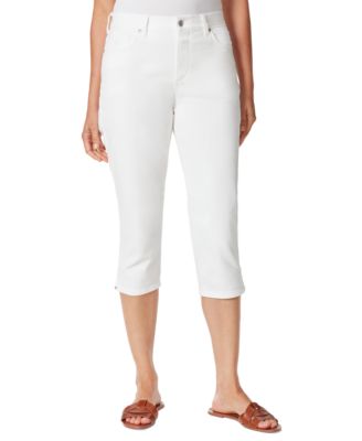Gloria Vanderbilt Plus Amanda Solid Capris - White - 22W