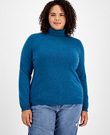 Plus Size Turtleneck Cashmere Sweater, Created for Macy's