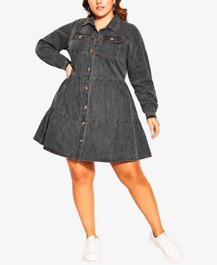 City chic top denim dress