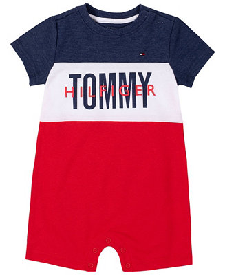 Tommy Hilfiger Baby Boys Color Block Logo Shorts Rompers - Macy's