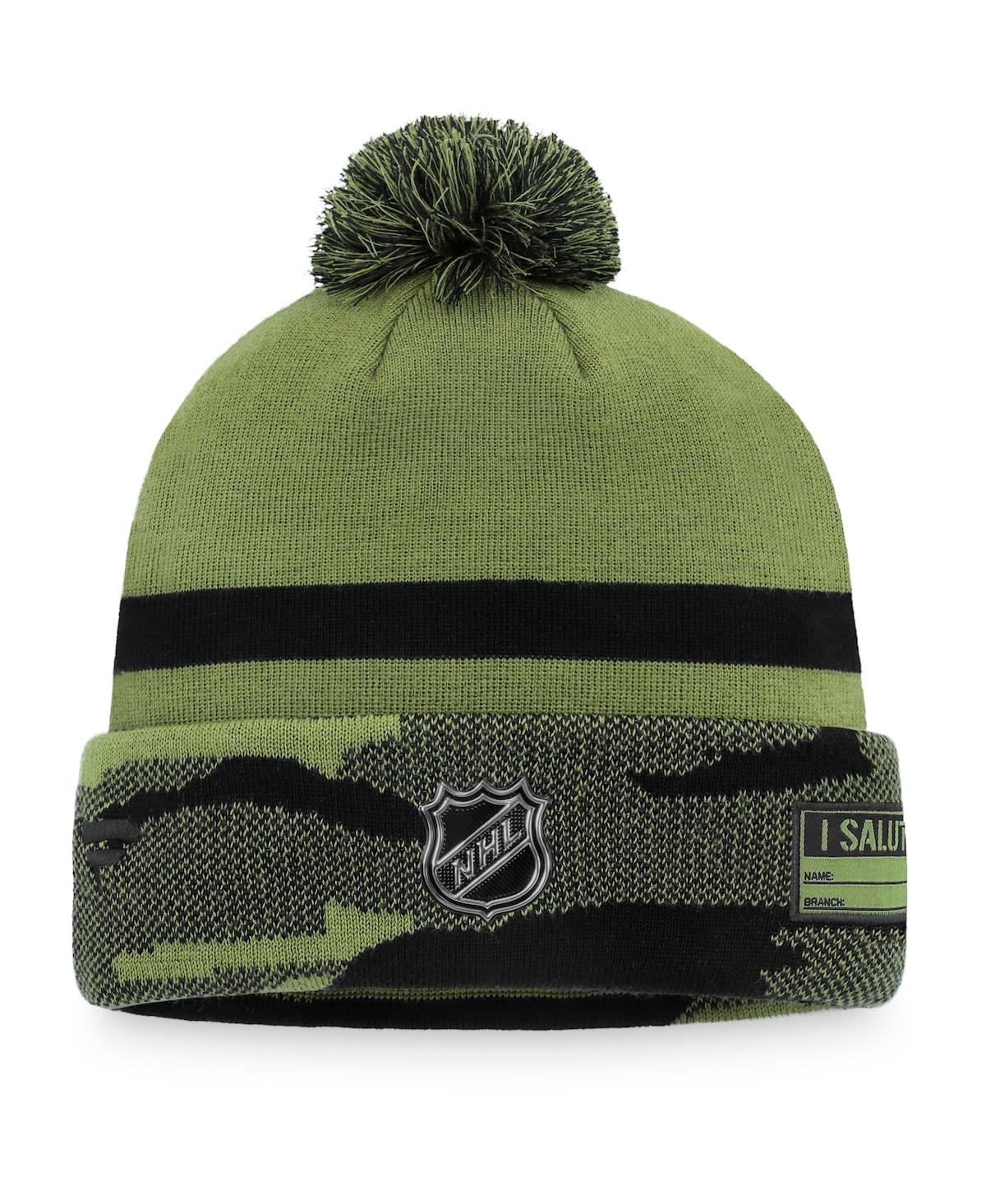 Men's FanaticsChicago Blackhawks Military-Inspired Appreciation Cuffed Knit Hat with Pom - Camo