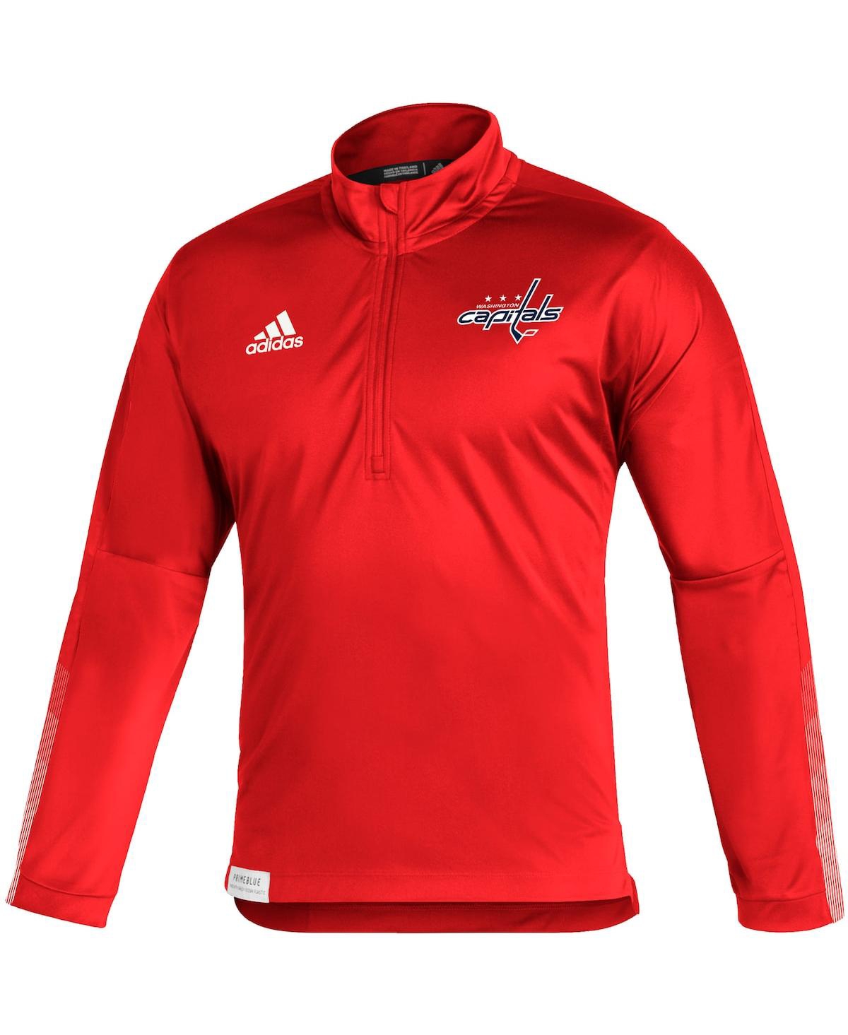 Men's adidasWashington Capitals Quarter-Zip Jacket - Red