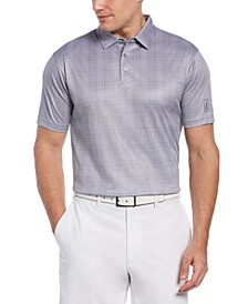 Men's Stretch Plaid Interlock Performance Golf Polo Shirt