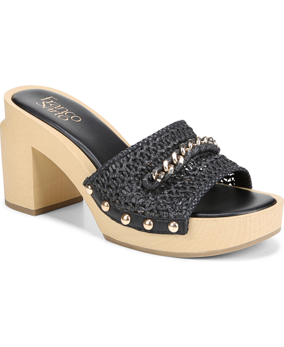 Capri-Clog Slide Sandals - Black Fabric