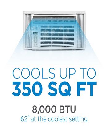 Black + Decker BLACK+DECKER 8000 BTU Window Air Conditioner Unit, AC Cools  Up to 350 Square Feet, White & Reviews