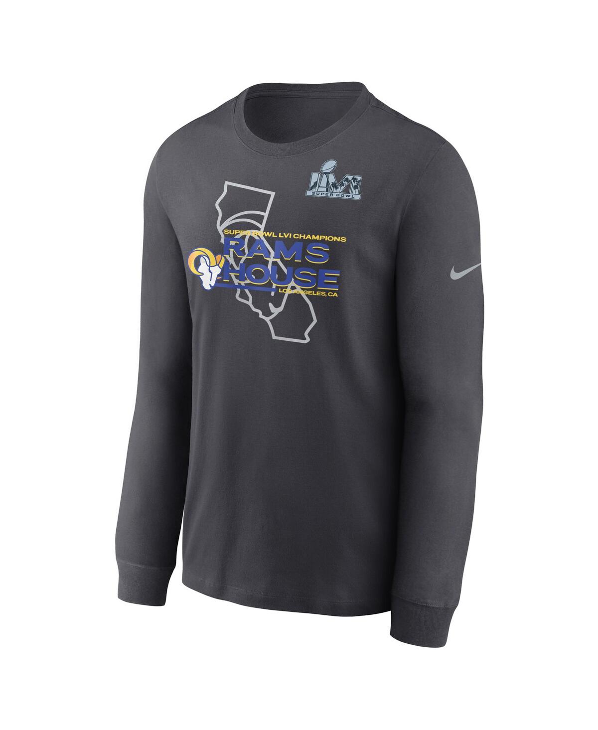 Men's NikeLos Angeles Rams Super Bowl Lvi Champions Hometown Long Sleeve T-shirt - Anthracite