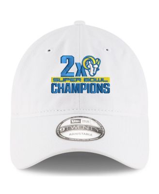 Men's White Los Angeles Rams 2-Time Super Bowl Champions 9TWENTY Adjustable Hat