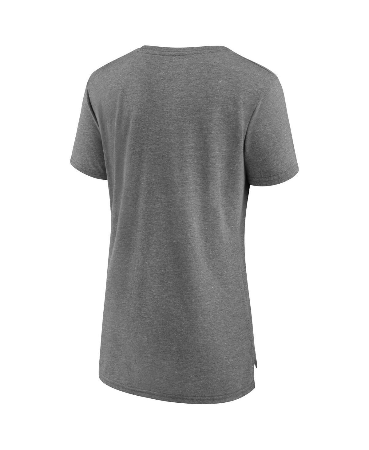 Women's Fanatics Heather Gray Los Angeles Rams Super Bowl Lvi Champions Paint Script Scoop Neck T-shirt