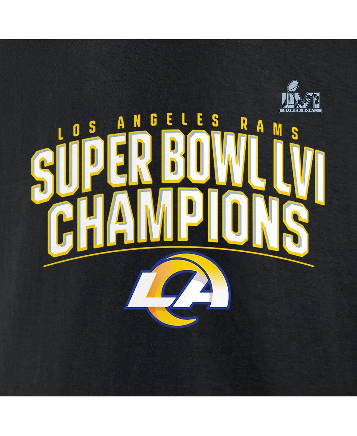 Men's FanaticsLos Angeles Rams Super Bowl Lvi Champions Schedule T-shirt - Black