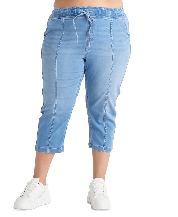 Black Tape Trendy Plus Size High-Rise Capri Jeans - Macy's