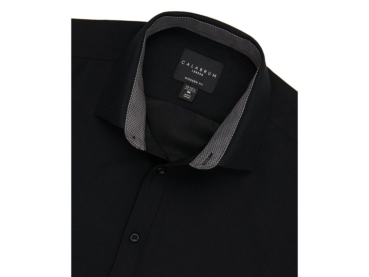 Мужская рубашка Calabrum Regular Fit Solid Wrinkle Free Performance Dress Shirt, цвет: Чёрный — фото 1
