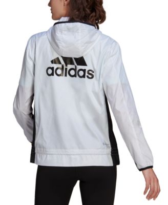 Adidas Women's Logo Running Windbreaker White/Black S