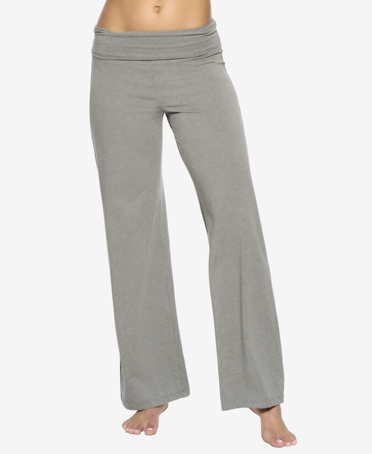 Shop Felina Women's Naturally Soft Wide Leg Roll Over Pant In Slate