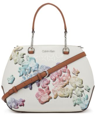 calvin klein floral satchel