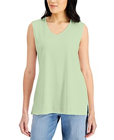 V-Neck Cotton Tunic Tank Top, Created for Macy's