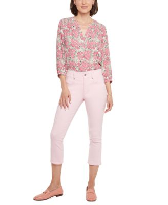 NYDJ Cropped Pink Skinny Jeans 