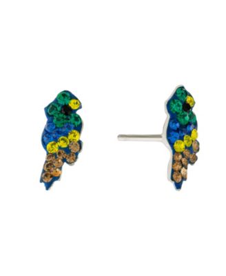 Giani Bernini - Multicolor Crystal Parrot Stud Earrings in Sterling Silver