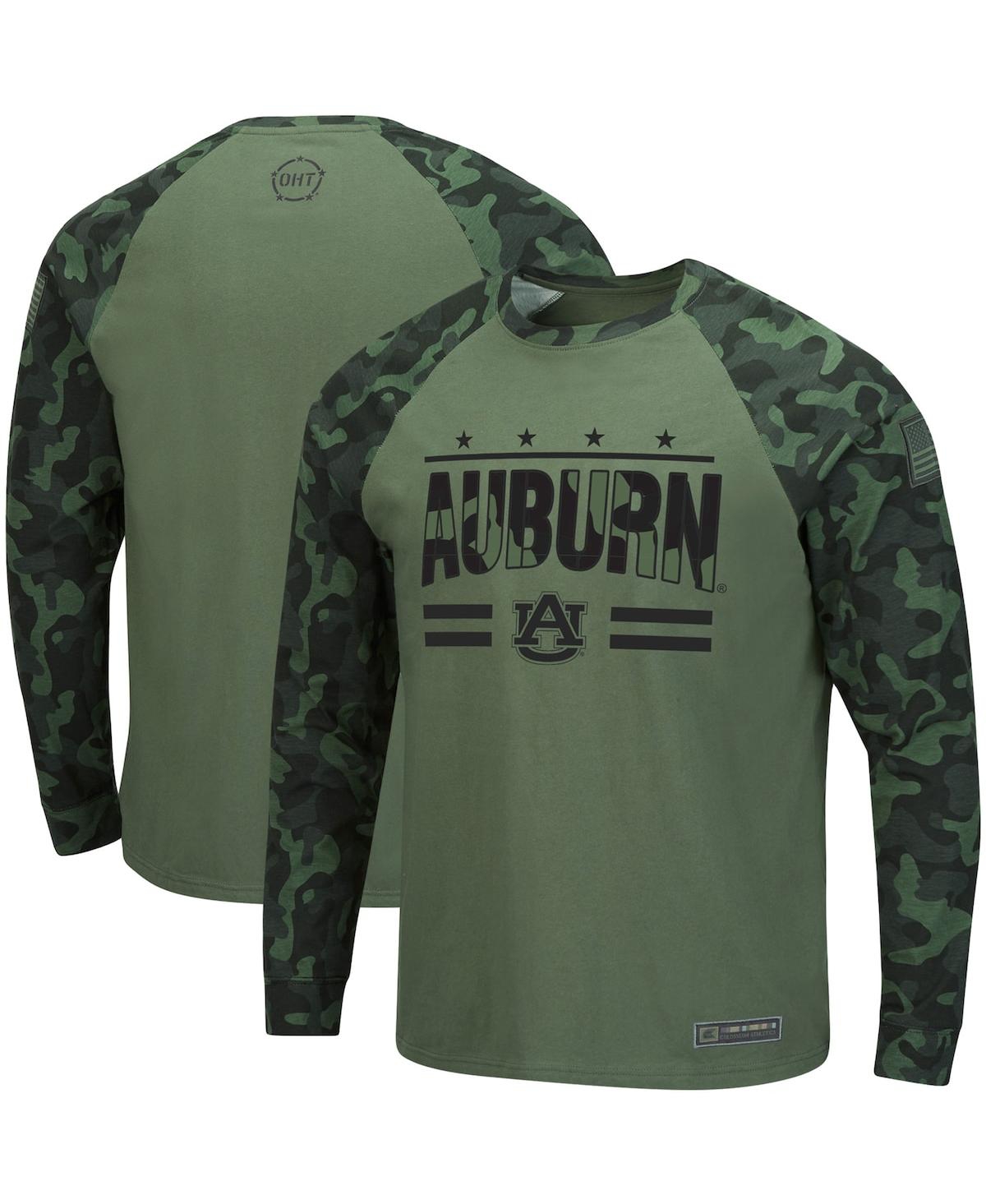 Men's Colosseum Olive and Camo Auburn Tigers Oht Military-Inspired Appreciation Raglan Long Sleeve T-shirt - Olive, Camo