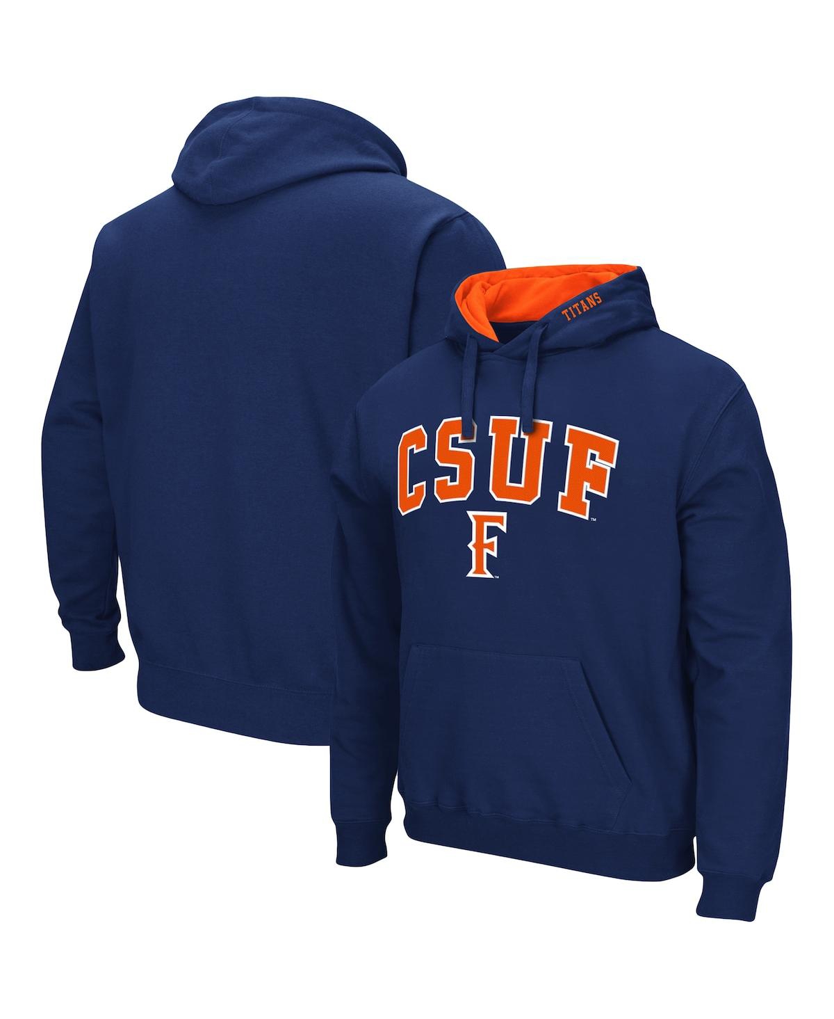 Colosseum Navy Cal State Fullerton Titans Arch And Logo Pullover Hoodie In Navy