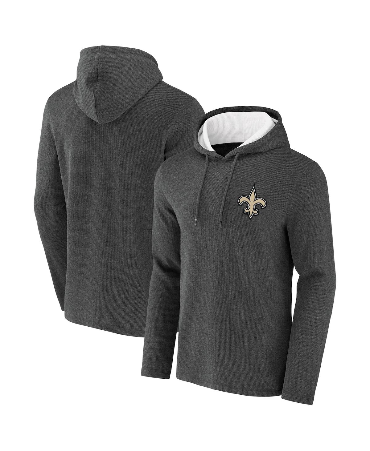 Men's Nfl x Darius Rucker Collection by Fanatics Heather Charcoal New Orleans Saints Waffle Knit Pullover Hoodie - Heathered Charcoal