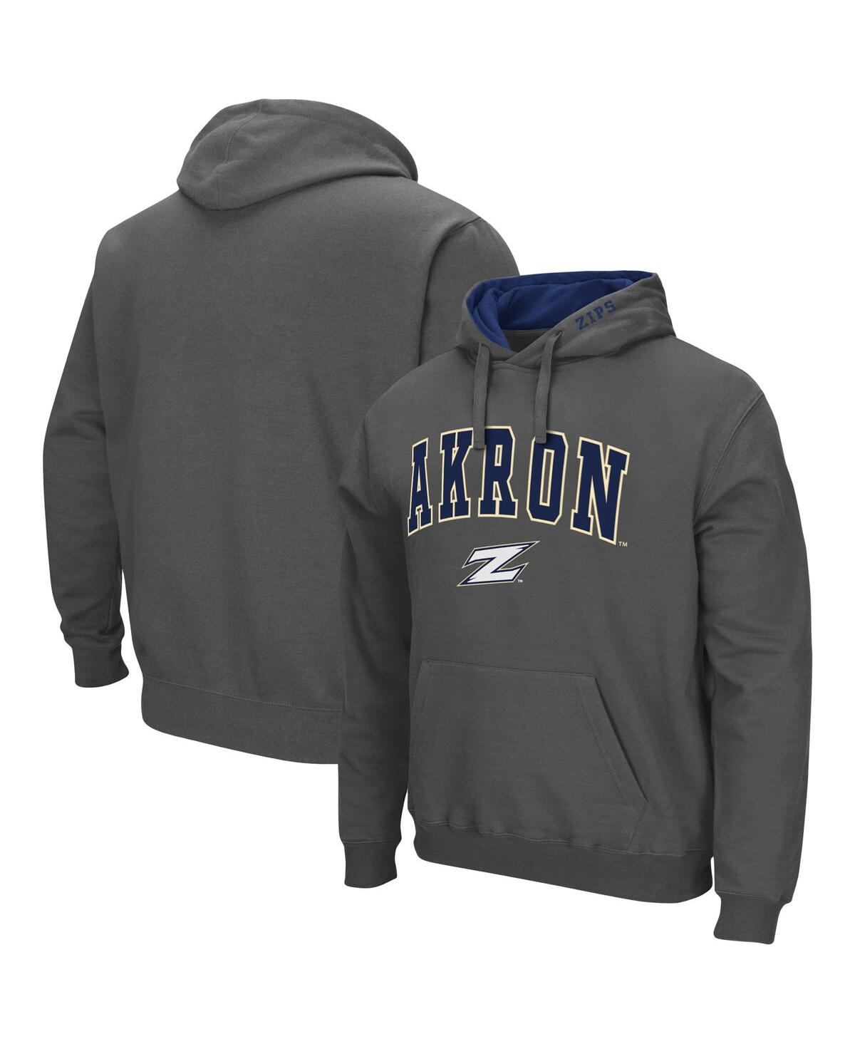 Colosseum Navy Akron Zips Arch And Logo Pullover Hoodie In Navy